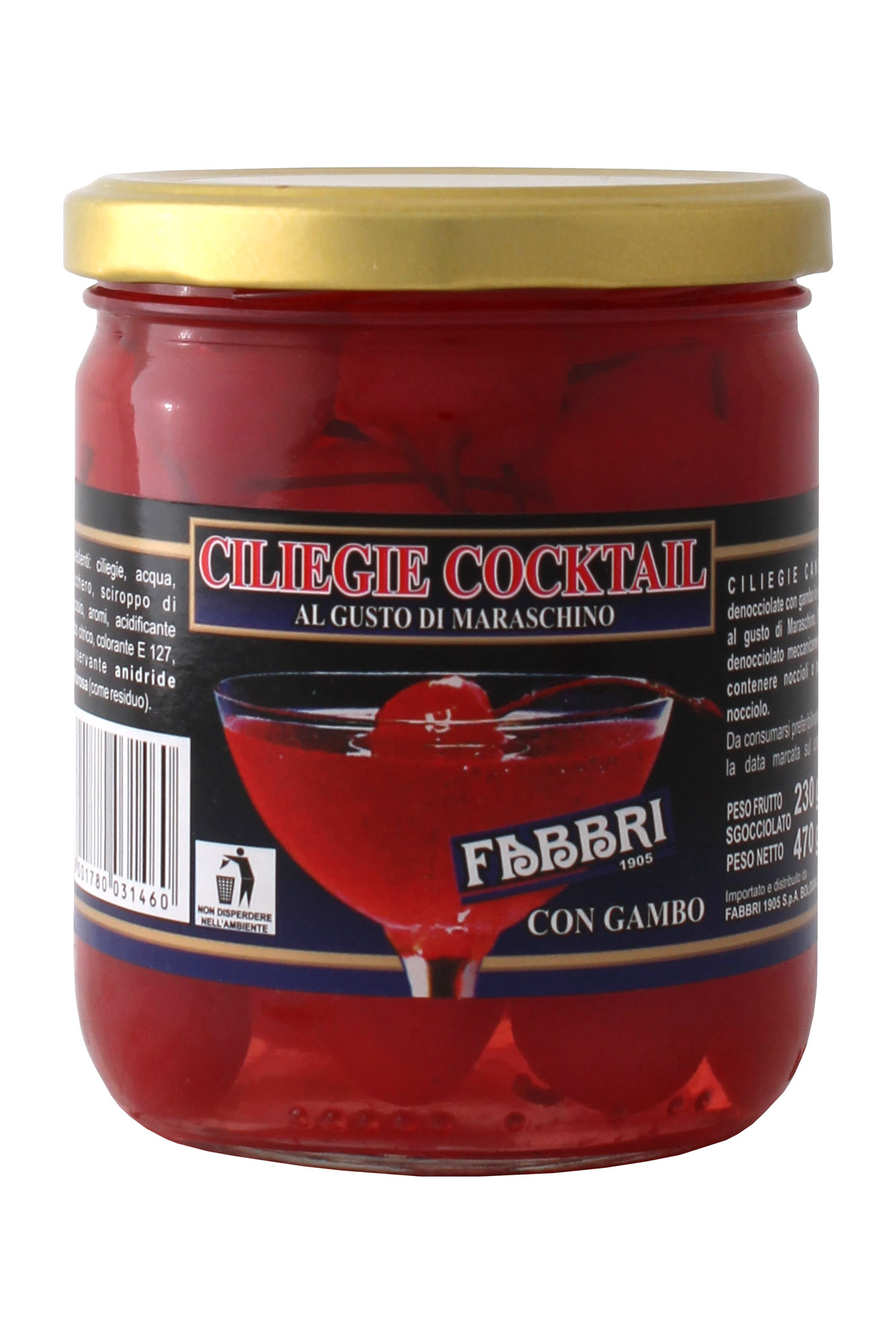 Cerezas cocktail Fabbri 470 gr