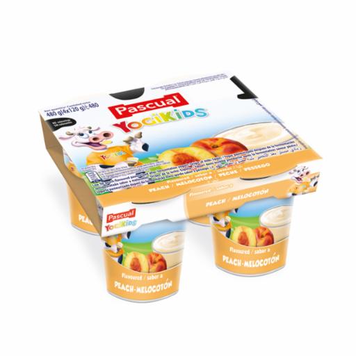 Yogikids sabor Melocotón 120 g – Bandeja de 6 Packs de 4 vasitos - Imagen 3