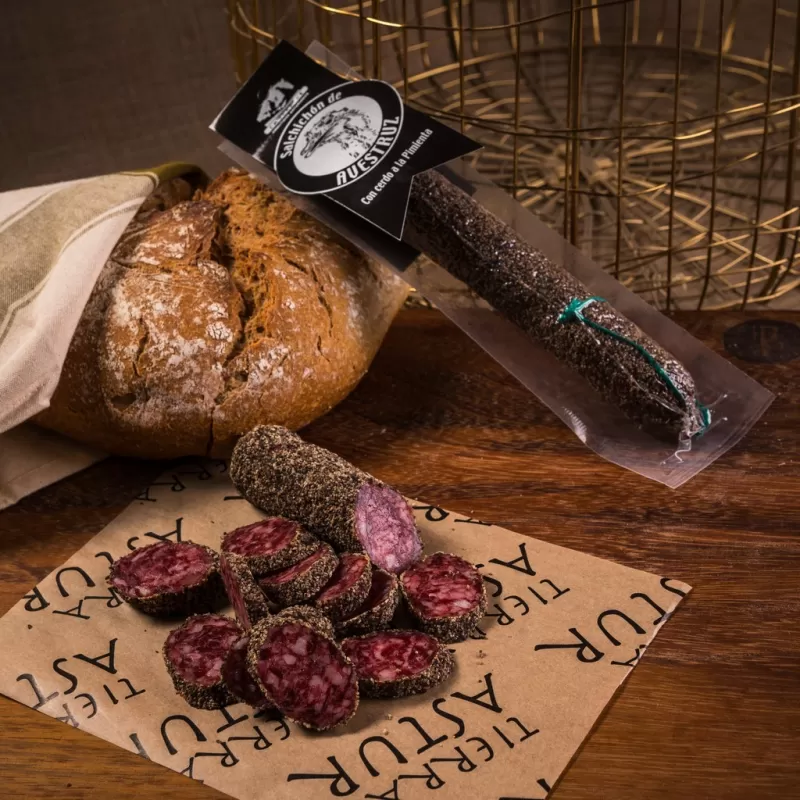 SALCHICHON DE AVESTRUZ A LA PIMIENTA (200 g.) Embuastur -Pack 5 Ud.